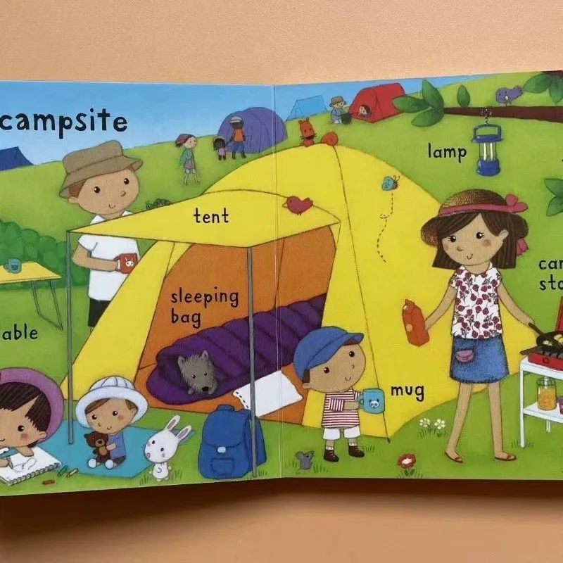 10 libros Usborne inglés cartón muy primeras palabras iluminación libros para niños - imagen 5