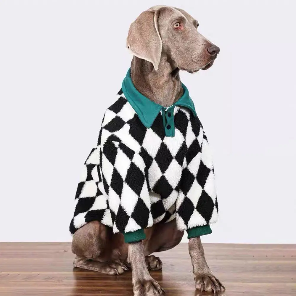 Abrigo de invierno para perros chaqueta lana cálida con cuadros