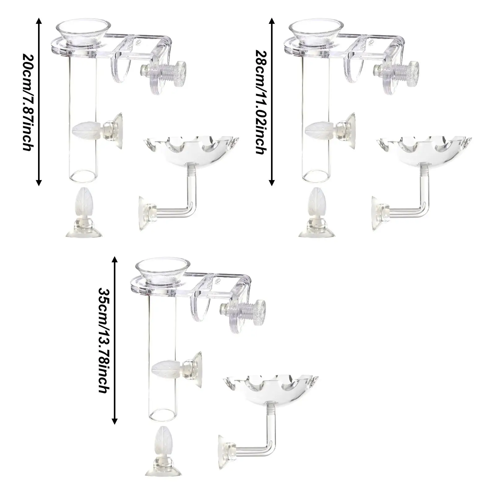 Kit de plato y tubo de alimentación de camarones transparente con diseño antiflotante, accesorios de alimentación para mascotas, comida para camarones de acuario