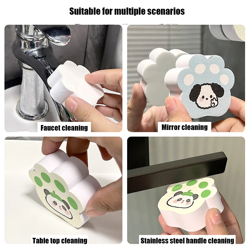 4 Uds. Toallita para espejo, esponja para limpieza de espejos, cepillo de limpieza de vidrio para baño, cocina y coche, esponja descontaminante para espejo