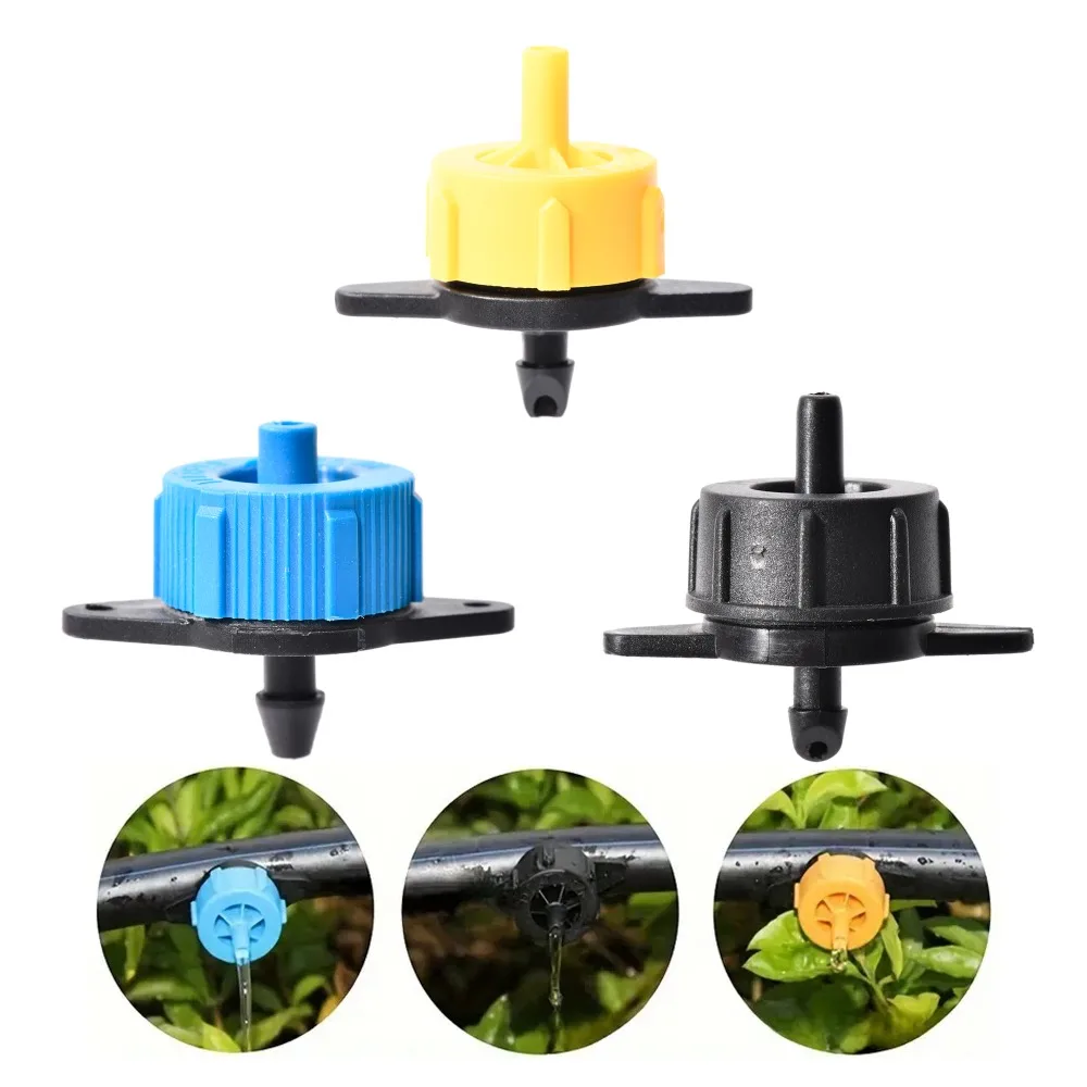 Goteador compensador de presión de 20 piezas, emisor de riego de jardín antiobstrucción con filtro para sistema de riego de vegetales y césped