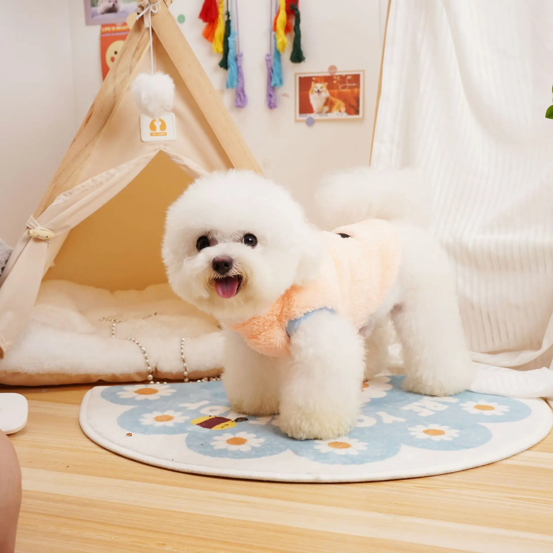 Chaleco de piel de cordero para mascotas, ropa para perros pequeños, abrigo de otoño e invierno, chaleco de felpa grueso, más lindo que el oso de peluche - imagen 3