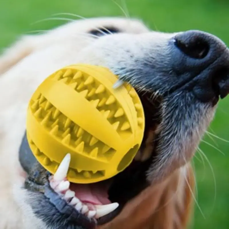 Pelota interactiva de goma para perros, juguete de limpieza dental a prueba de masticar con dispensador de golosinas, pelota de entrenamiento para morder a prueba de fugas para cachorros y gatos - imagen 2