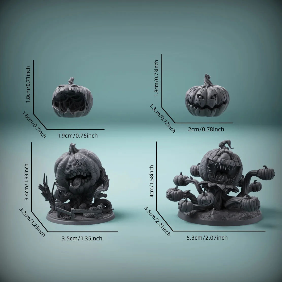 Figuras miniatura monstruos Halloween – Resina para juegos de rol - imagen 4
