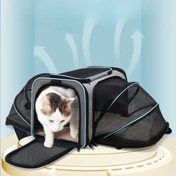 Bolsa transportadora expandible para gatos grande y transpirable