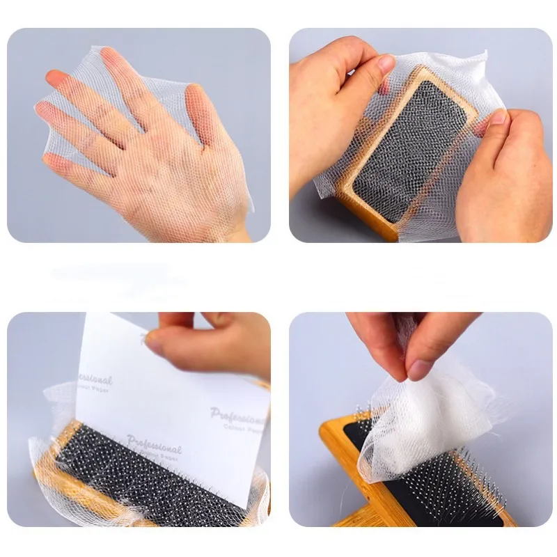 Bolsa de red para peine para perros, malla para quitar el pelo de mascotas, 50 Uds., cepillo para perros, bolsas de red para peine para depilación, bolsa de malla portátil, 50 Uds., recolector de lana para mascotas - imagen 5