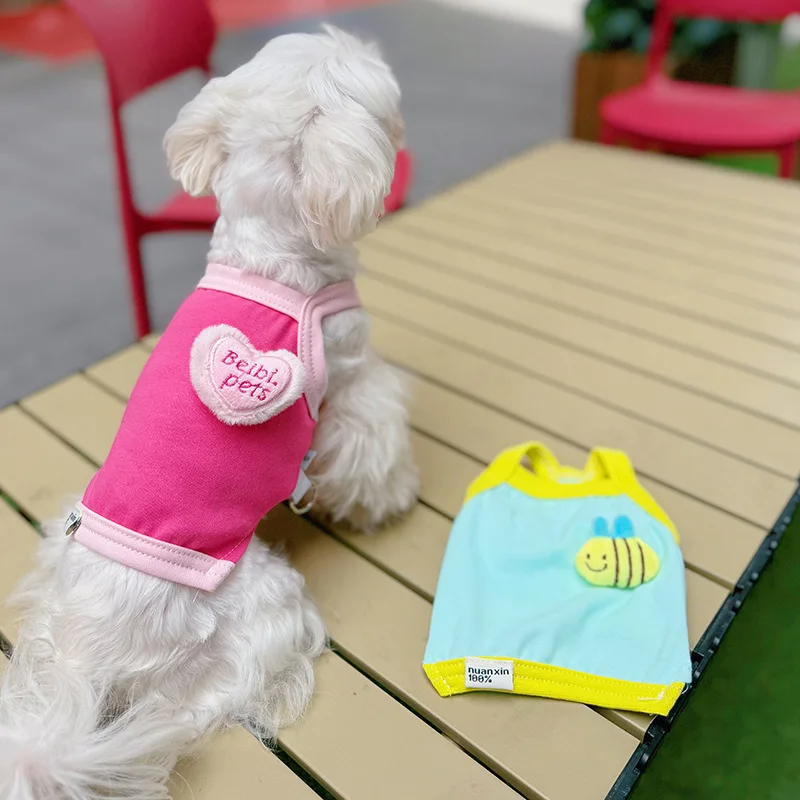 Camisola de color helado de primavera para mascotas, chaleco para gatos, se puede tirar, chaleco refrescante para ropa para perros y cachorros - imagen 2