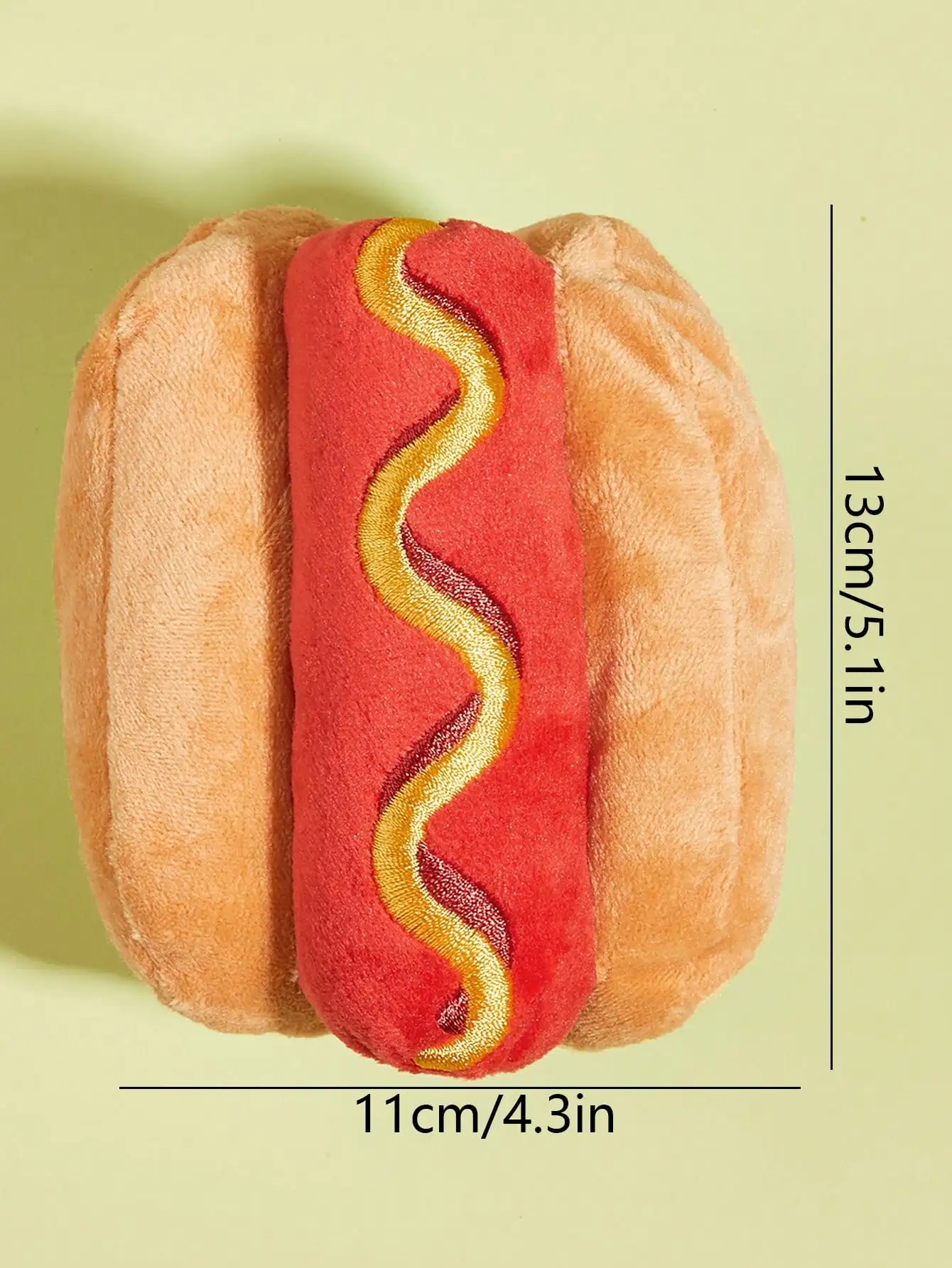 Juguete de peluche chirriante con dientes para moler mascotas, diseño de perro caliente, juguete para masticar duradero para suministro interactivo para perros, 1 ud. - imagen 5