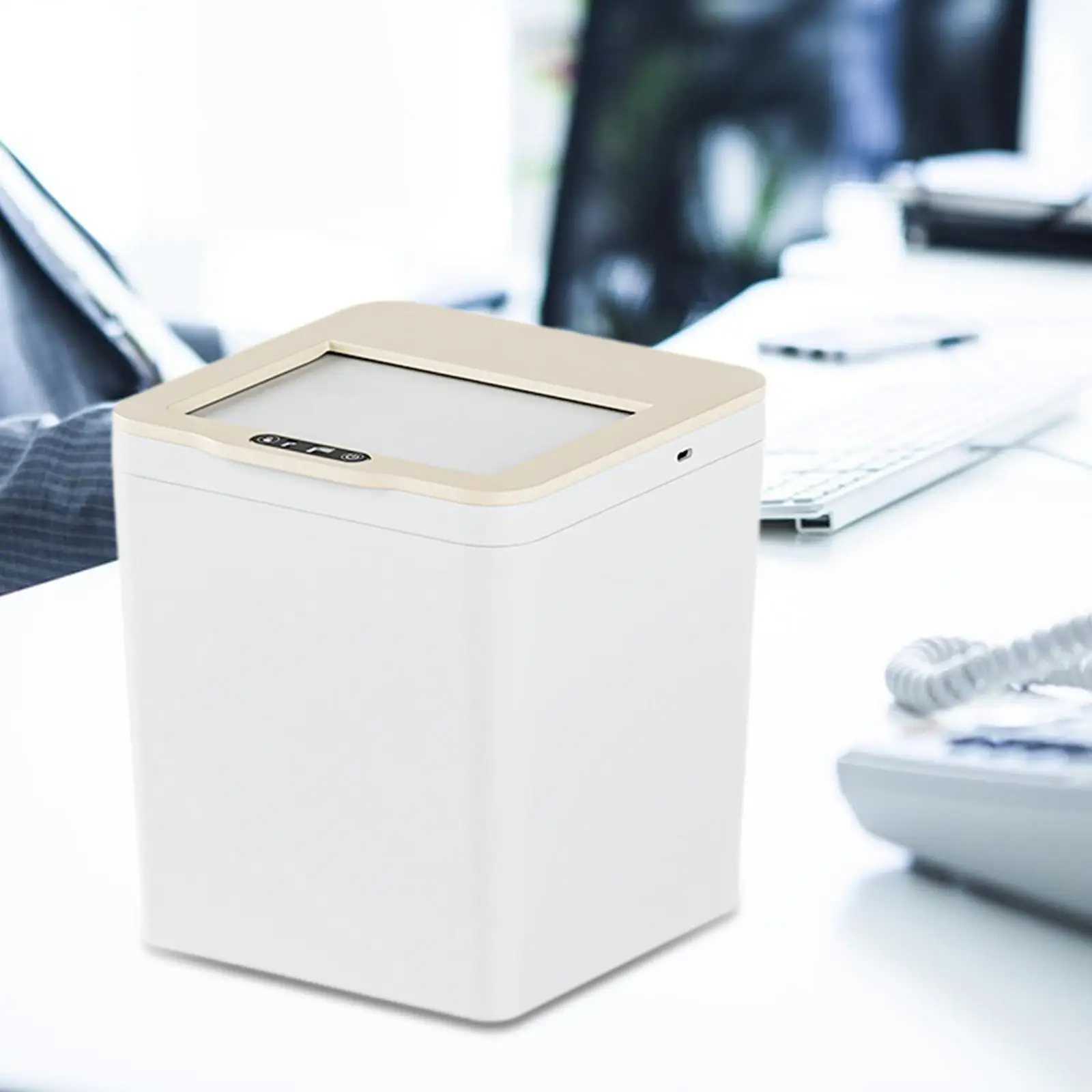 Mini cubo de basura inteligente con tecnología de sensor, cubo de basura portátil, fácil de limpiar para baño, cocina, sala de estar