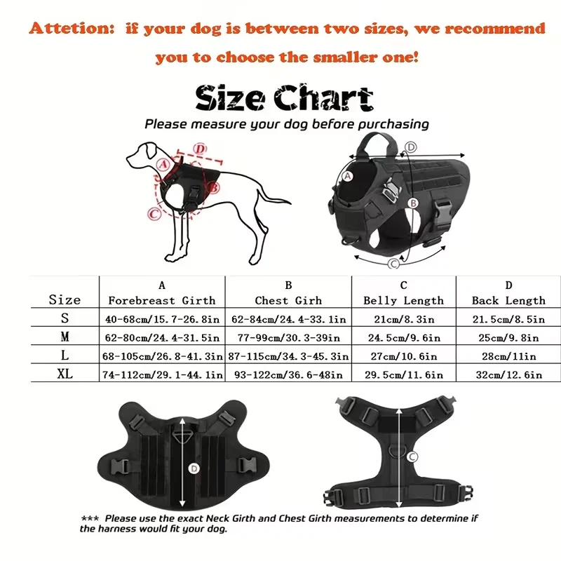 Arnés táctico para perro con collar de entrenamiento y correa elástica - imagen 2