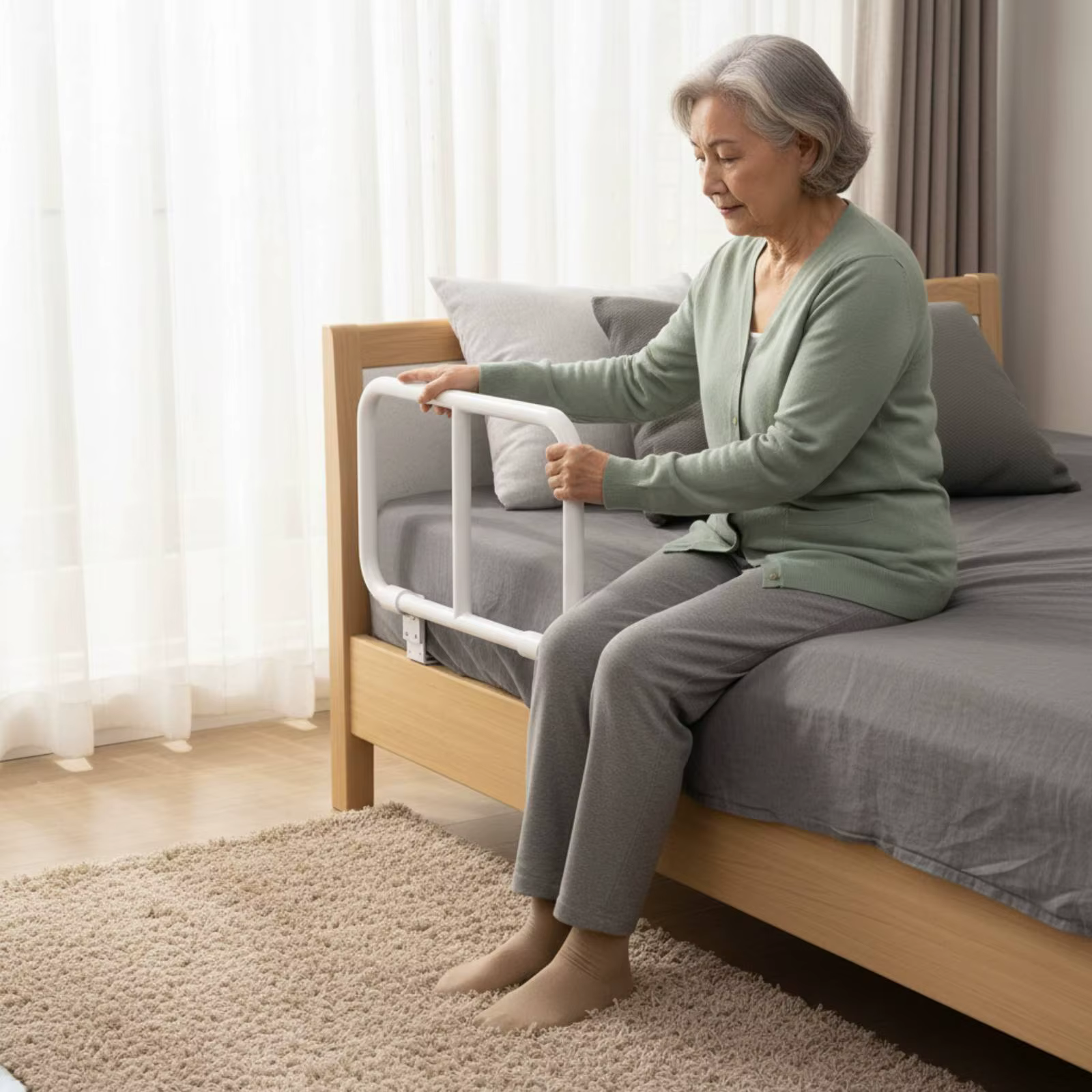 Barra de seguridad plegable para perros y gatos ancianos en cama - imagen 3