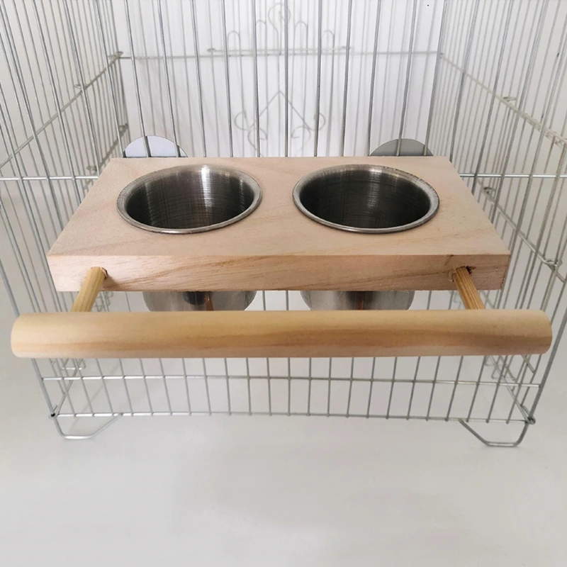 Tazas de alimentación de pájaros para jaula, comederos colgantes para loros, tazón de agua y comida con percha para cacatúas, Conures, fácil de instalar, envío directo - imagen 3