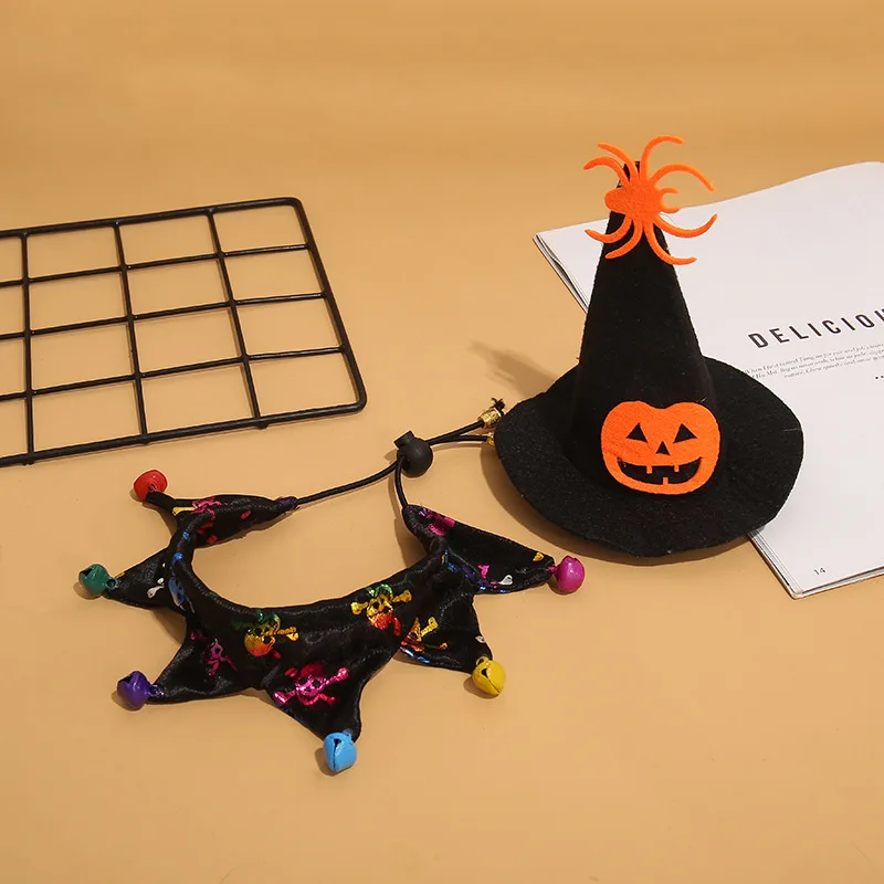 Nuevo Conjunto de bufanda y sombrero de Halloween para mascotas, gorro divertido para vacaciones, - imagen 2