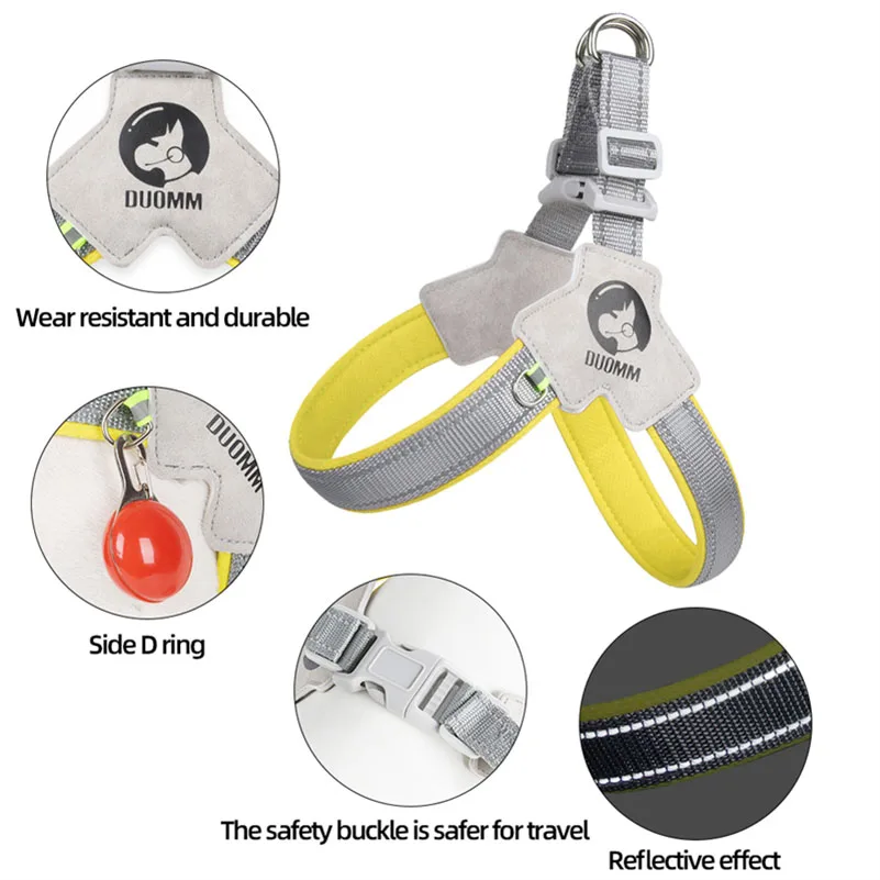 Arnés para perros estilo sillín para perros pequeños y grandes, correa para el pecho, arnés reflectante para cachorros y gatos, chaleco, suministros para caminar para Yorks, Chihuahua - imagen 3
