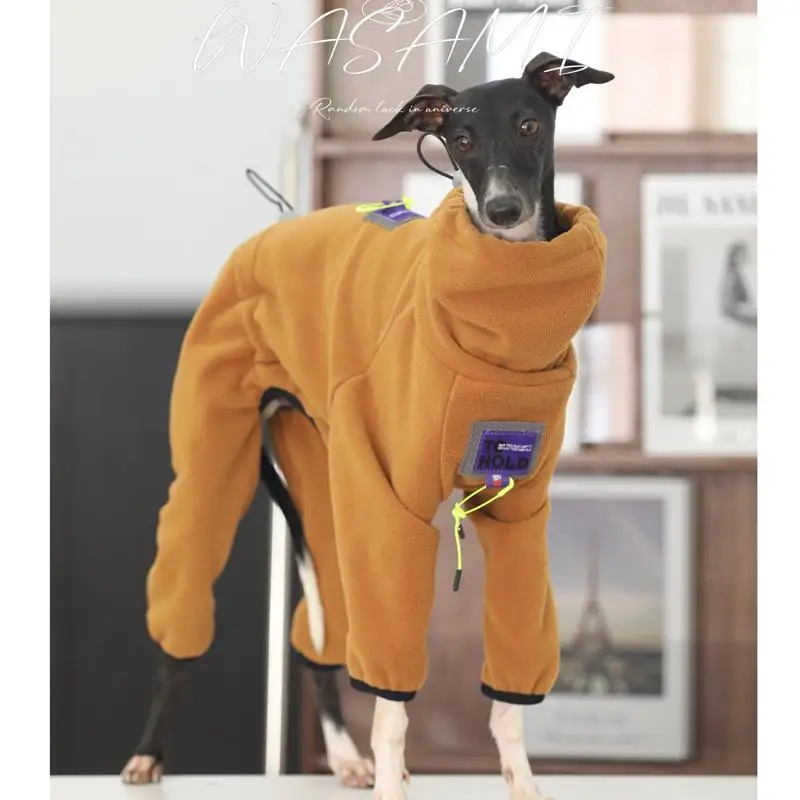 Ropa de galgo italiano de moda, ropa de lana suave elástica marrón Whippet, ropa de salida para perros de 4 patas, ropa cálida de galgo en invierno