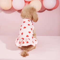 Vestido San Valentín para perro – Falda de tul con corazón rosa
