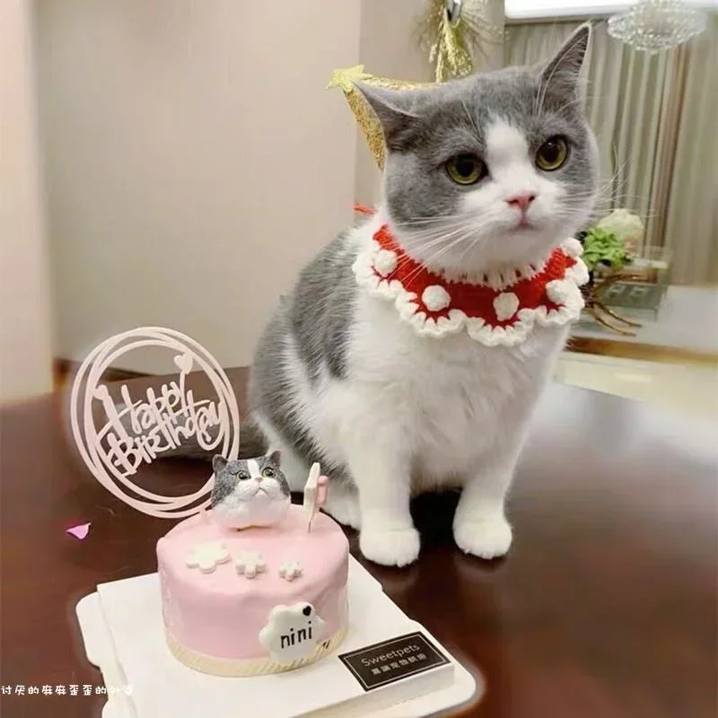 Collar de accesorios para mascotas de punto con estilo de princesa de dibujos animados a la moda y corbata Floral, toalla combinada para perros, accesorios para perros - imagen 4