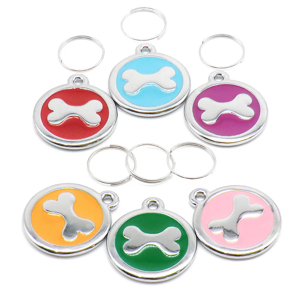 Etiqueta personalizada para perro, accesorio para Collar de perro, antipérdida, placa de identificación para cachorro, grabado láser de diamante, 100 piezas, venta al por mayor - imagen 2