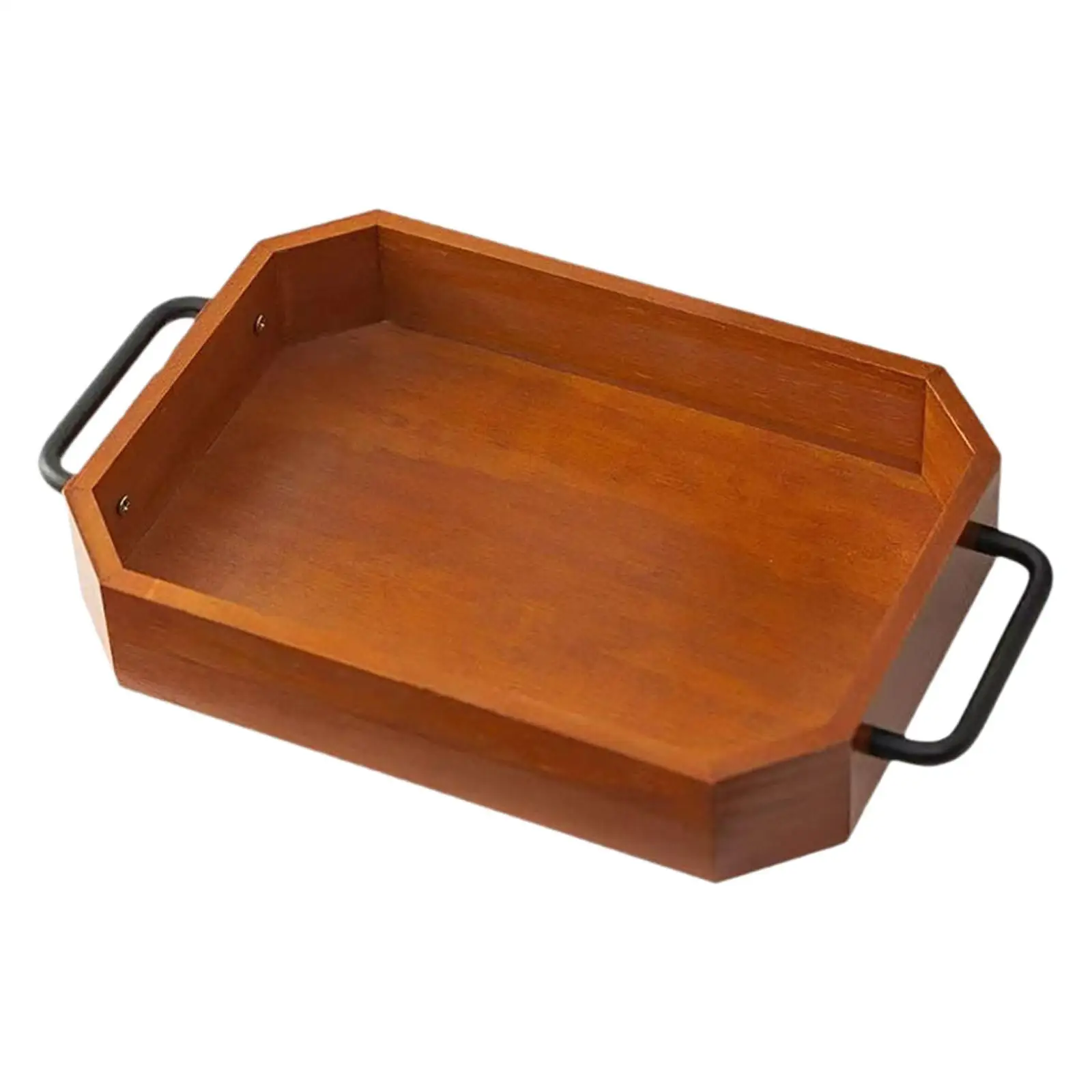 Wooden Serving Tray Storage Tray Ornament Vintage Design Durability Coffee Cup