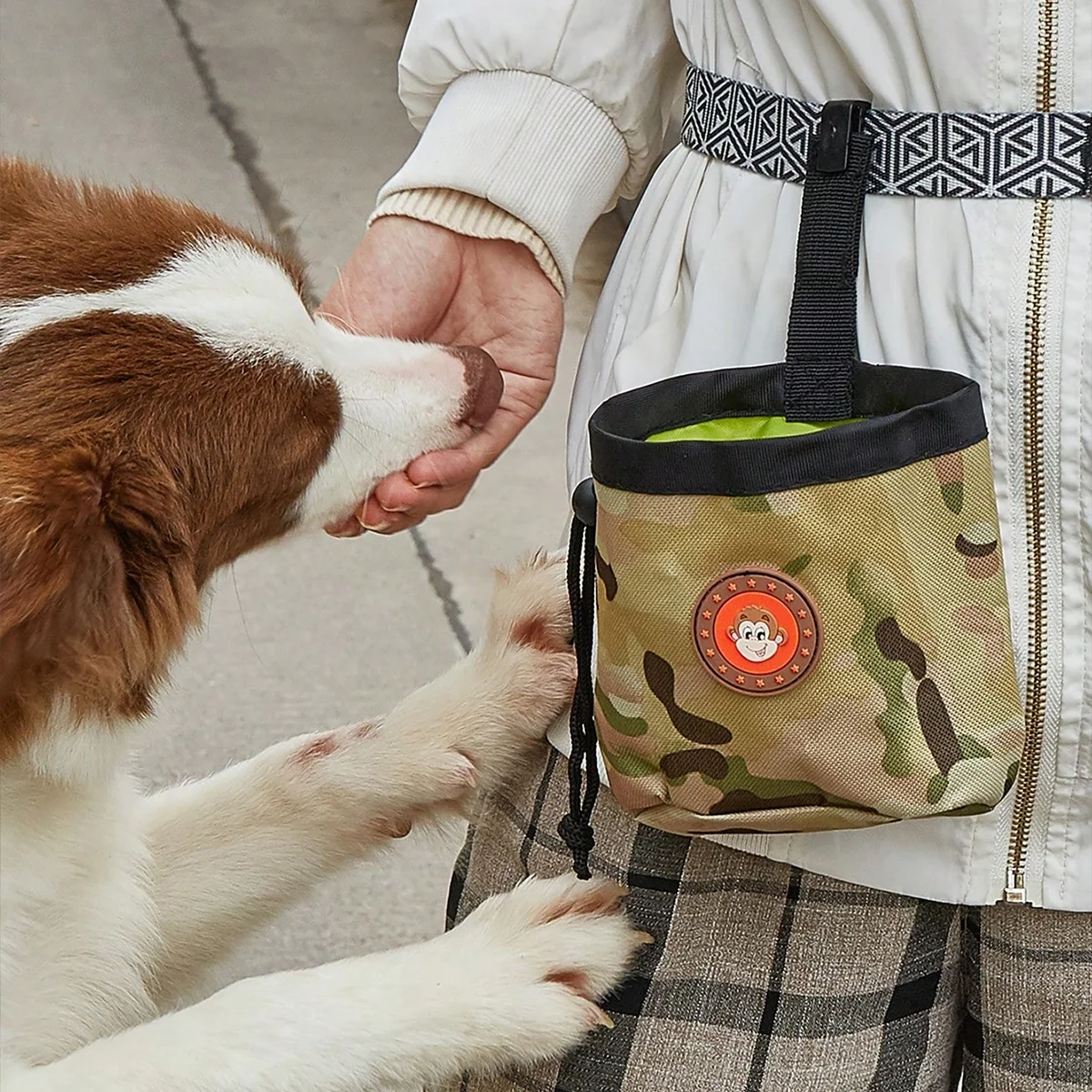 Bolsa de entrenamiento para perro, riñonera portátil con hebilla elástica ajustable para comida de perro - imagen 3