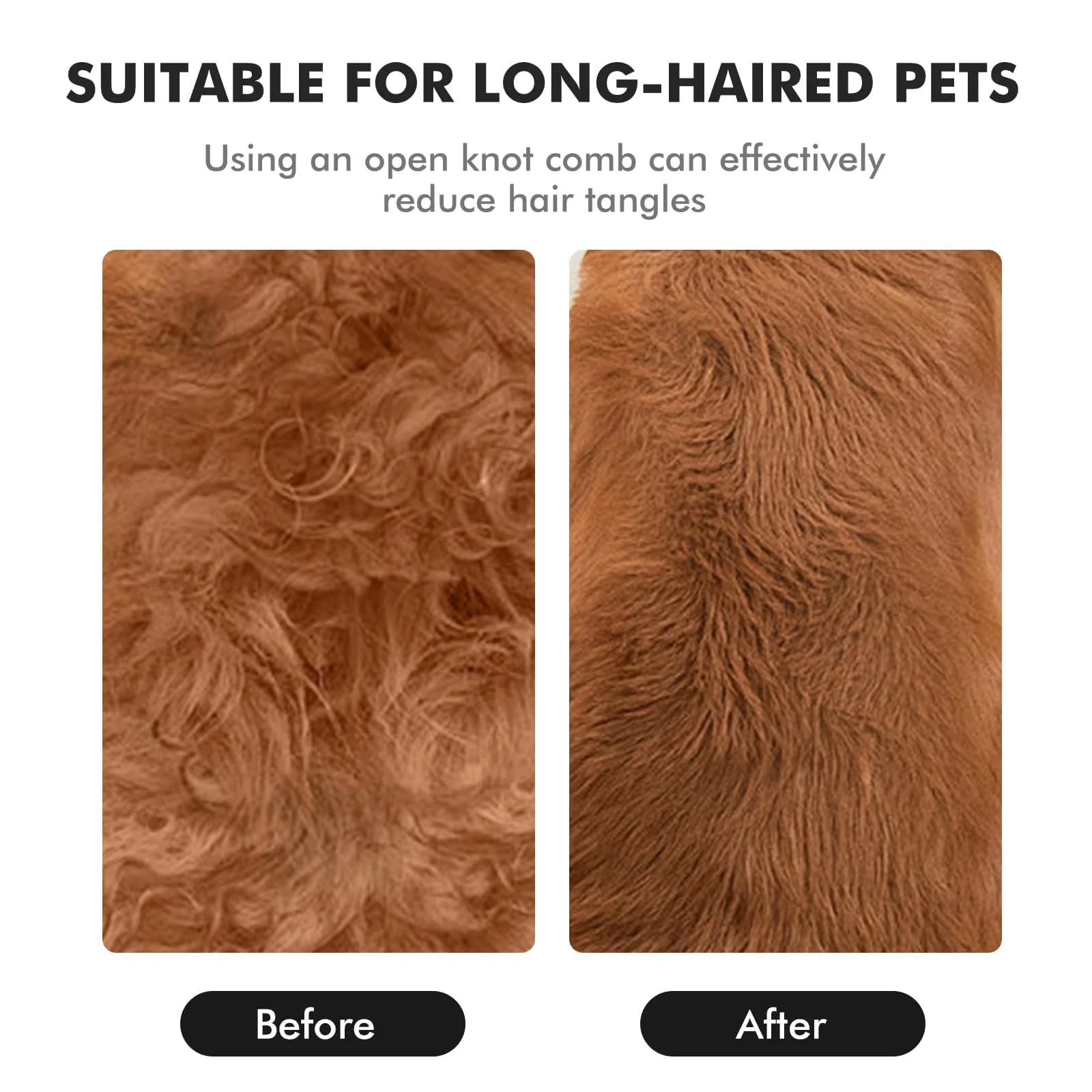 Cepillo para gatos de pelo largo, cepillo para perros para quitar el cuidado de perros pequeños y medianos, cepillo para perros deshedding autolimpiante y desmatting - imagen 5