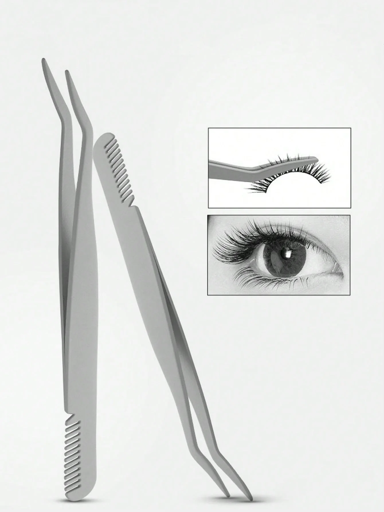 Pinzas para injerto de pestañas postizas con peine – Rizador y cejas - imagen 4
