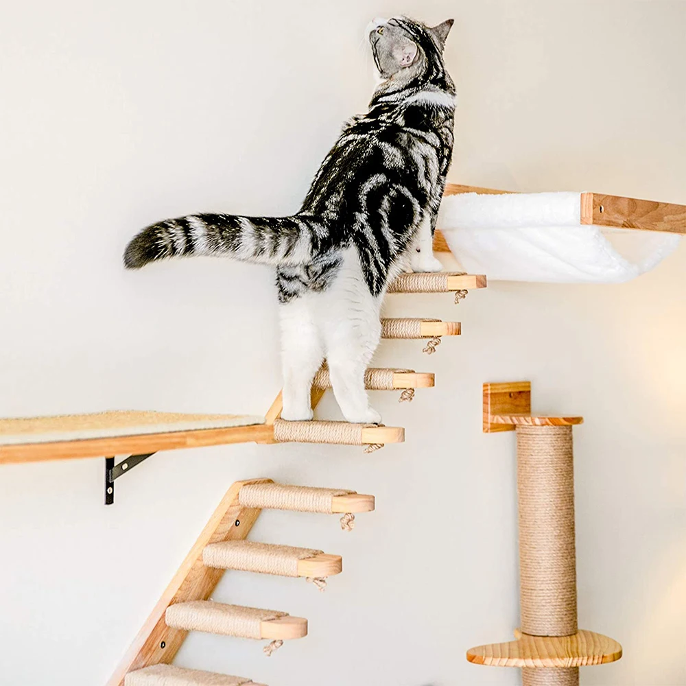 Estantes de escalada de pared para gatos, hamaca, poste rascador, cama, escondite, casa, torre de árbol para gatos, gimnasio, muebles para mascotas, accesorios - imagen 3