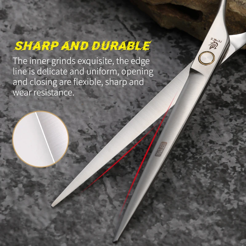 Fenice-tijeras profesionales de peluquería para perros, tornillo de rodamiento, 6,75/7,5 pulgadas - imagen 4