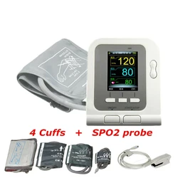 ONTEC08A-Monitor Digital de presión arterial para adultos, INBP esfigmomanómetro electrónico, brazalete de 4 piezas, sonda SPO2