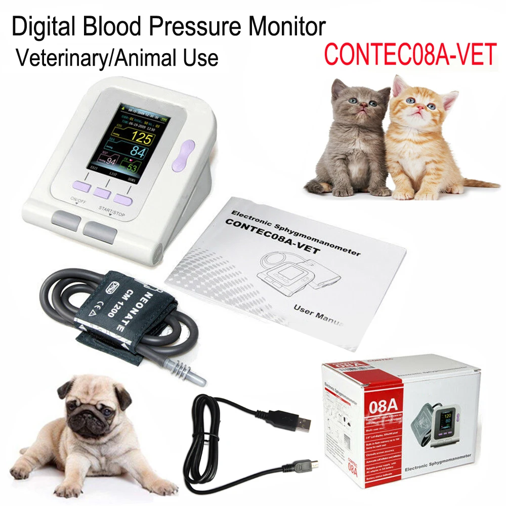 CONTEC08A Monitor de presión arterial veterinario, tensiímetros digitales, máquina INBP, esfigmomanómetro electrónico, sonda VET - imagen 4