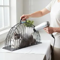 Jaula baño portátil para gatos – Semicircular antiestrés y antiarañazos