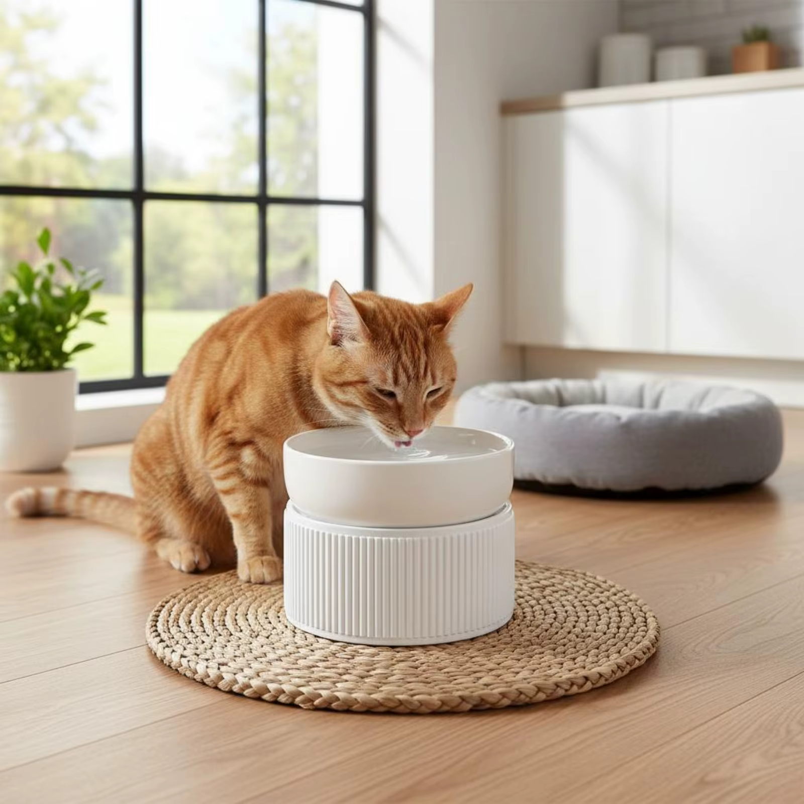 Comedero elevado de cerámica para gatos y perros pequeños