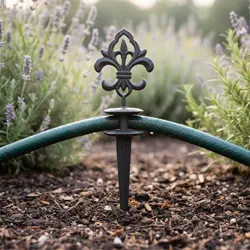 Soporte Vintage para Manguera de Jardín – Organizador de Exterior