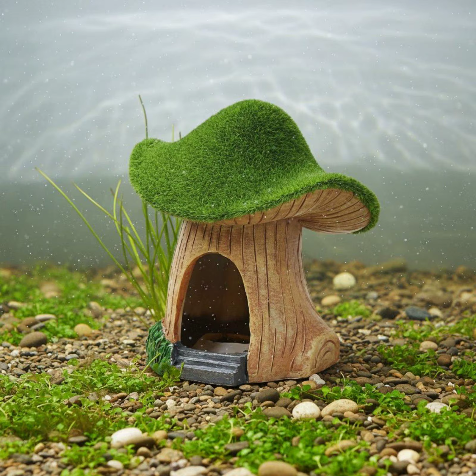 Adorno de resina para acuario: montaña con cueva y paisaje rocoso - imagen 4