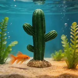 Cactus artificial de resina para terrarios y acuarios – Decoración desértica