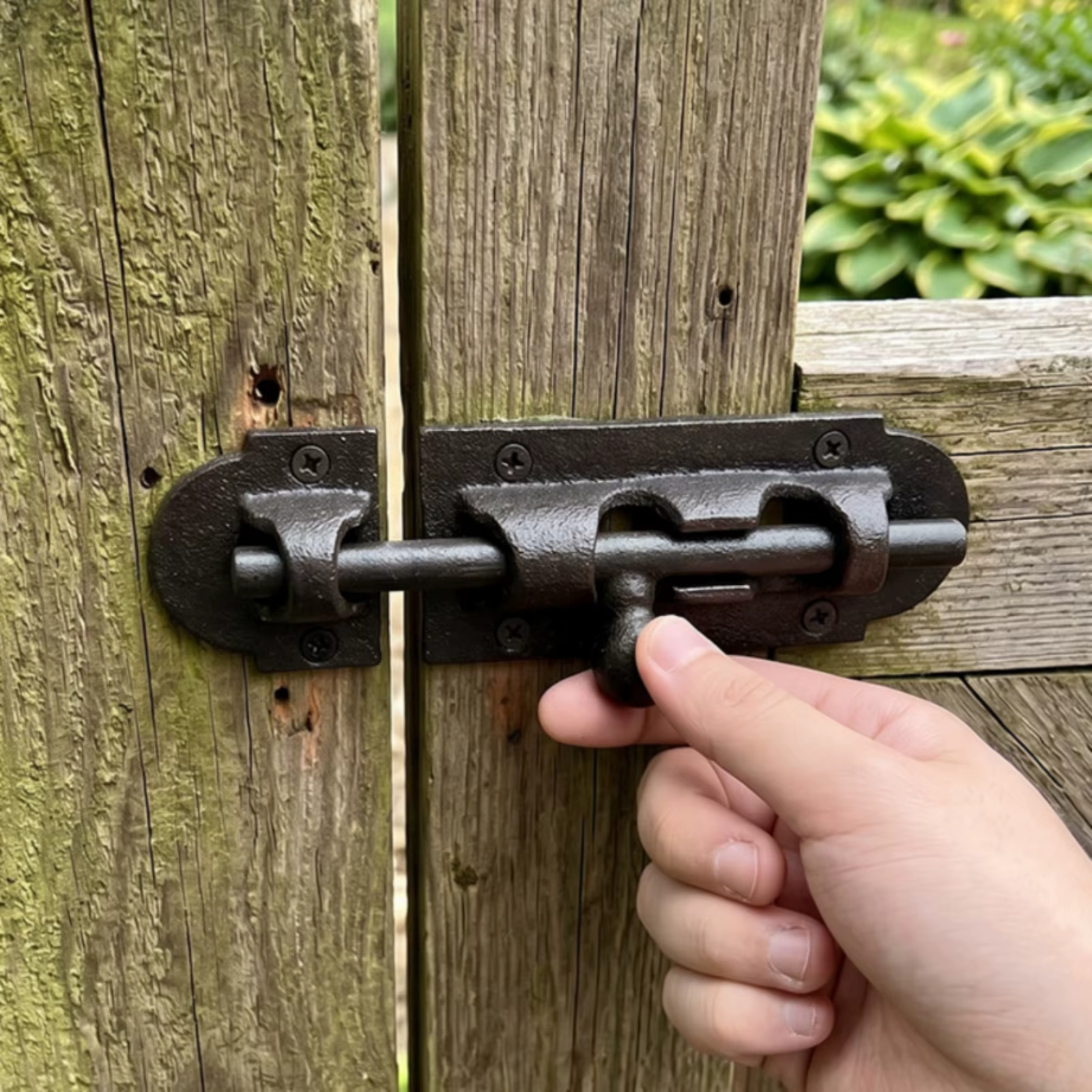 Cerrojo decorativo antiguo para puerta – Herraje de hierro fundido - imagen 2