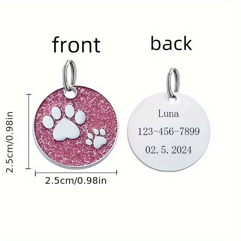 Placa con texto grabado para perro