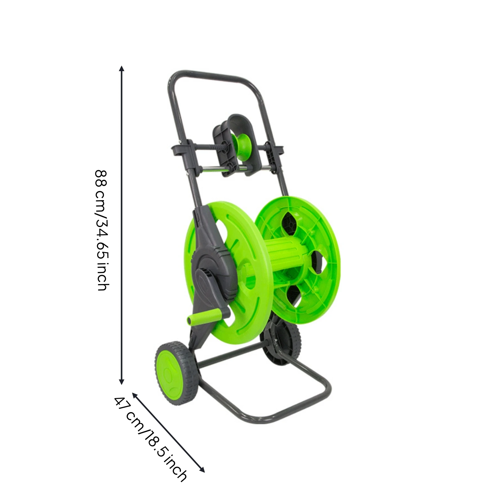 Carrito enrollador de manguera de jardín portátil con sistema push - imagen 2