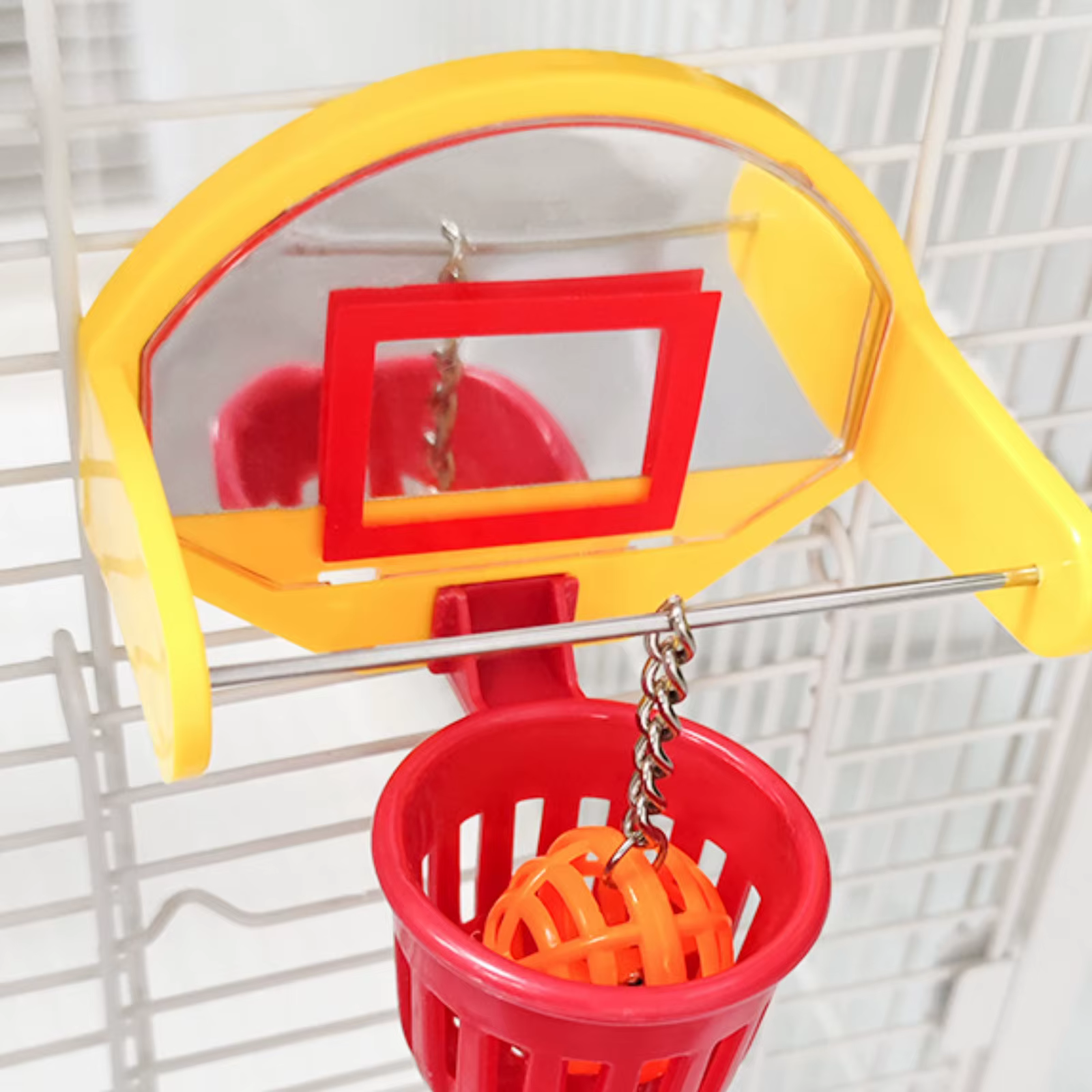 Juguete baloncesto para loros, periquitos y cacatúas – masticable - imagen 3