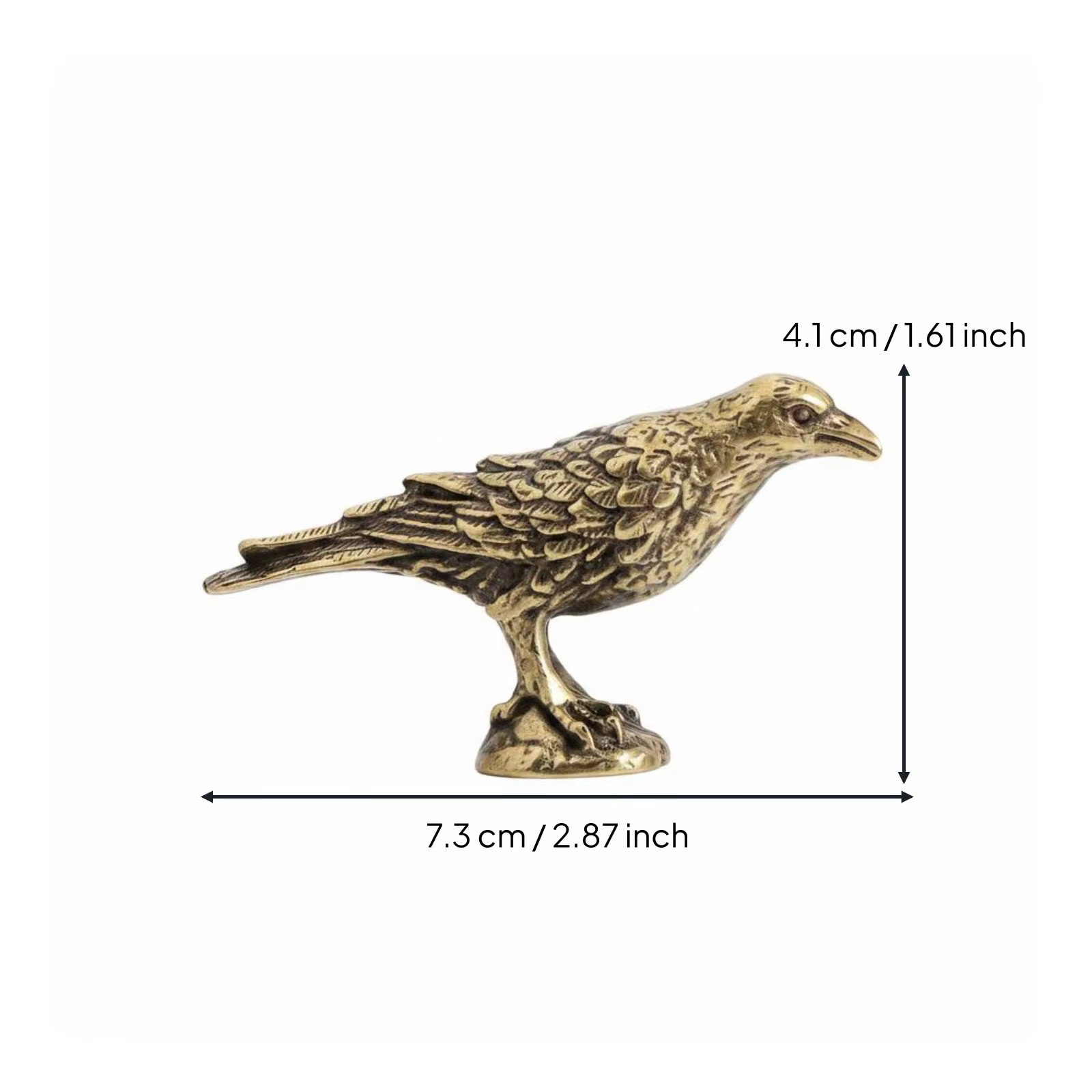 Figura decorativa de cuervo vintage en latón macizo para escritorio - imagen 5