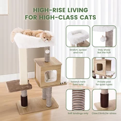 Árbol para gatos de varios niveles con sisal y perchas