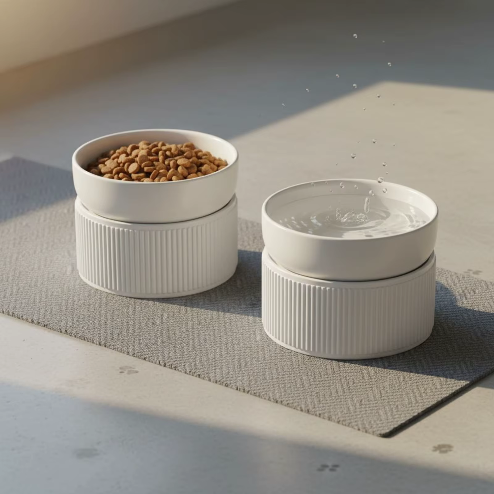 Comedero elevado de cerámica para gatos y perros pequeños - imagen 4