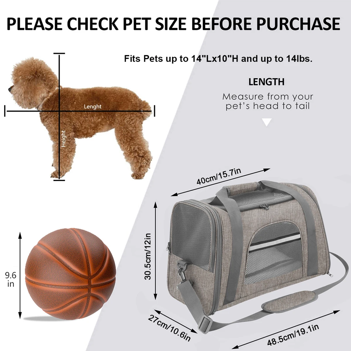 Bolsa de transporte plegable y transpirable para gatos y perros pequeños - imagen 4
