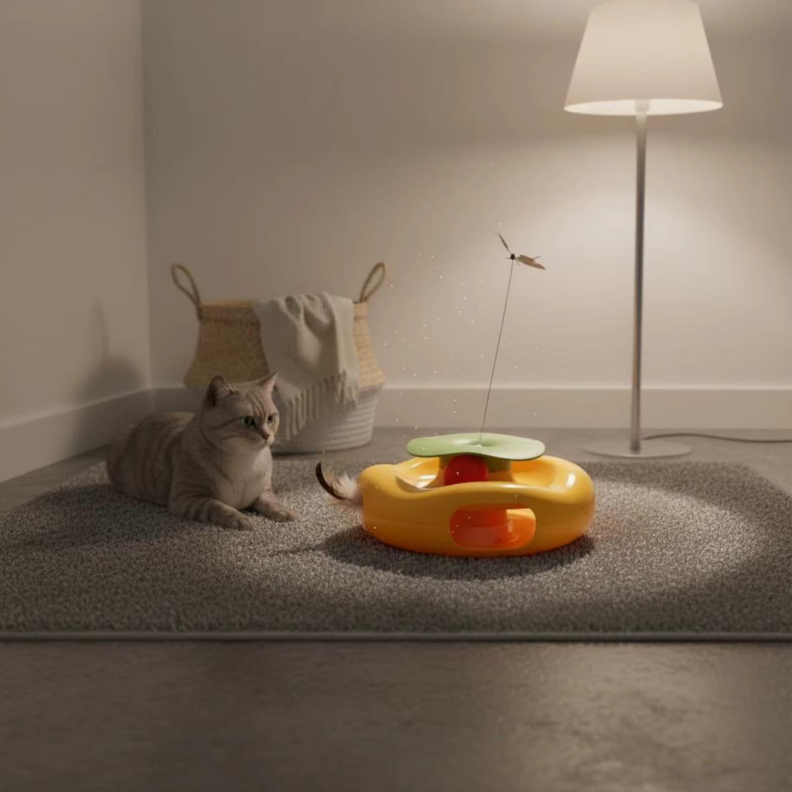 Varita Interactiva Mariposa para Gatos – Juguete con Plumas - imagen 4