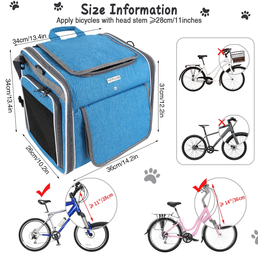 Mochila transportadora expandible y cesta bici para gatos y perros - imagen 4