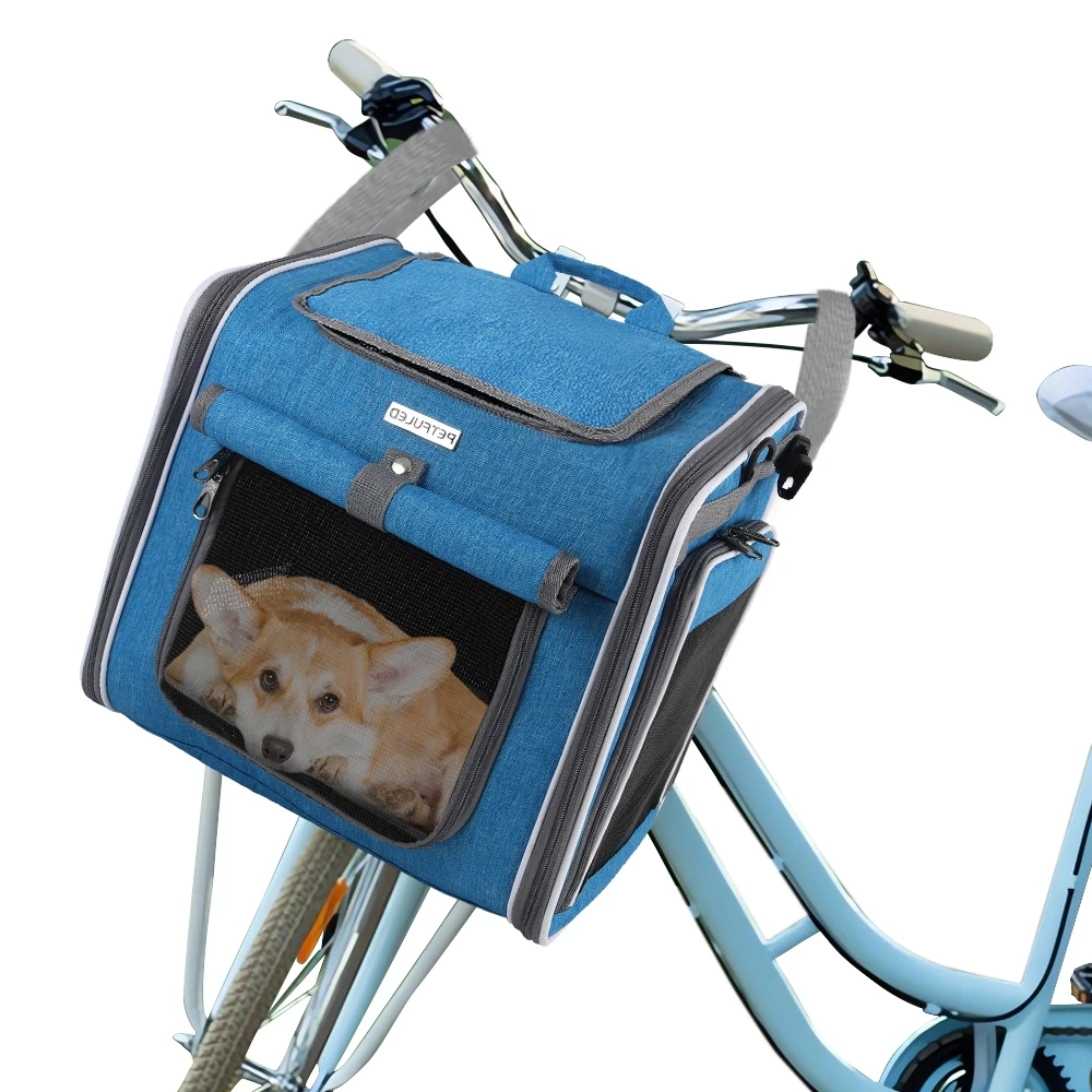 Mochila transportadora expandible y cesta bici para gatos y perros - imagen 3