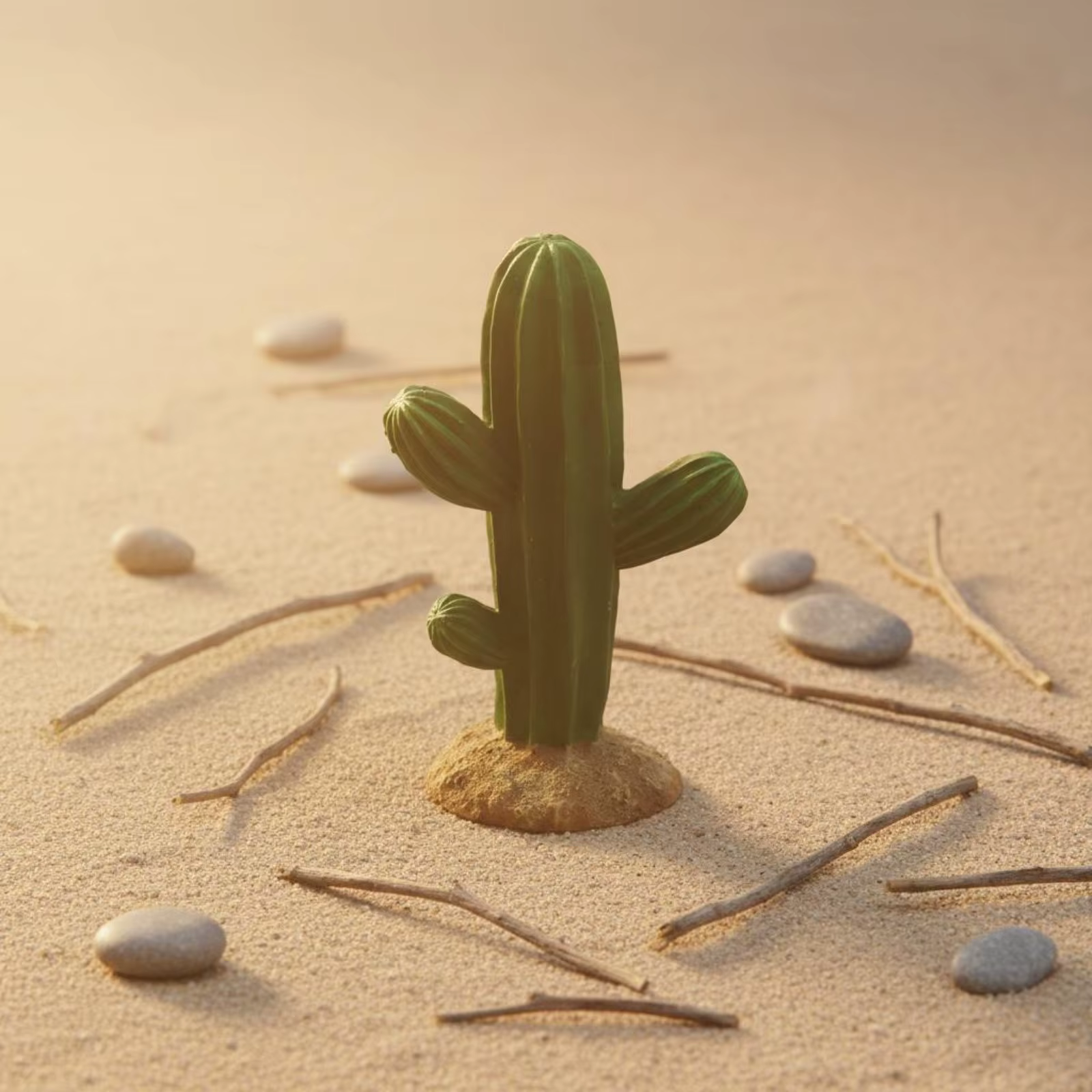 Cactus artificial de resina para terrarios y acuarios – Decoración desértica - imagen 2