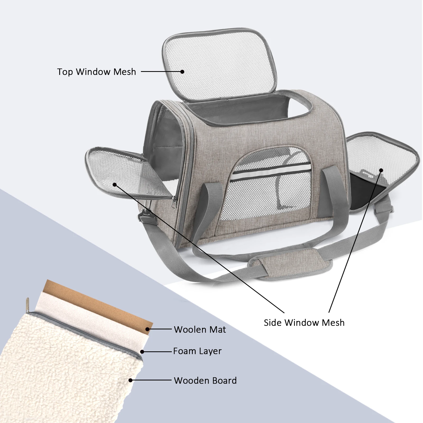 Bolsa de transporte plegable para gatos y perros