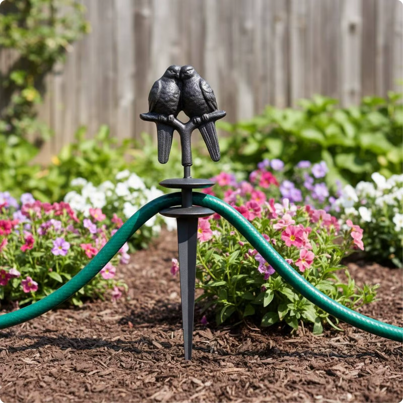 Soporte Vintage para Manguera de Jardín – Organizador de Exterior - imagen 4