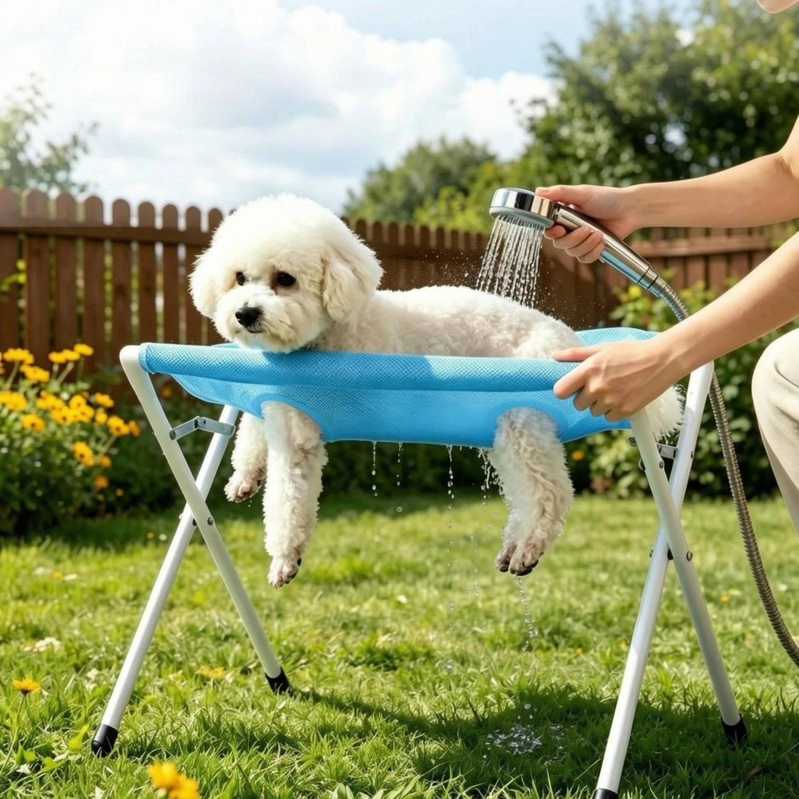 Hamaca plegable antiarañazos para peluquería de perros y gatos - imagen 3